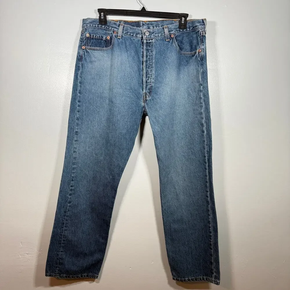 Levi’s 501 VTG 40x30 90s USA Rigid Cotton Denim Button Fly Measured 38x30